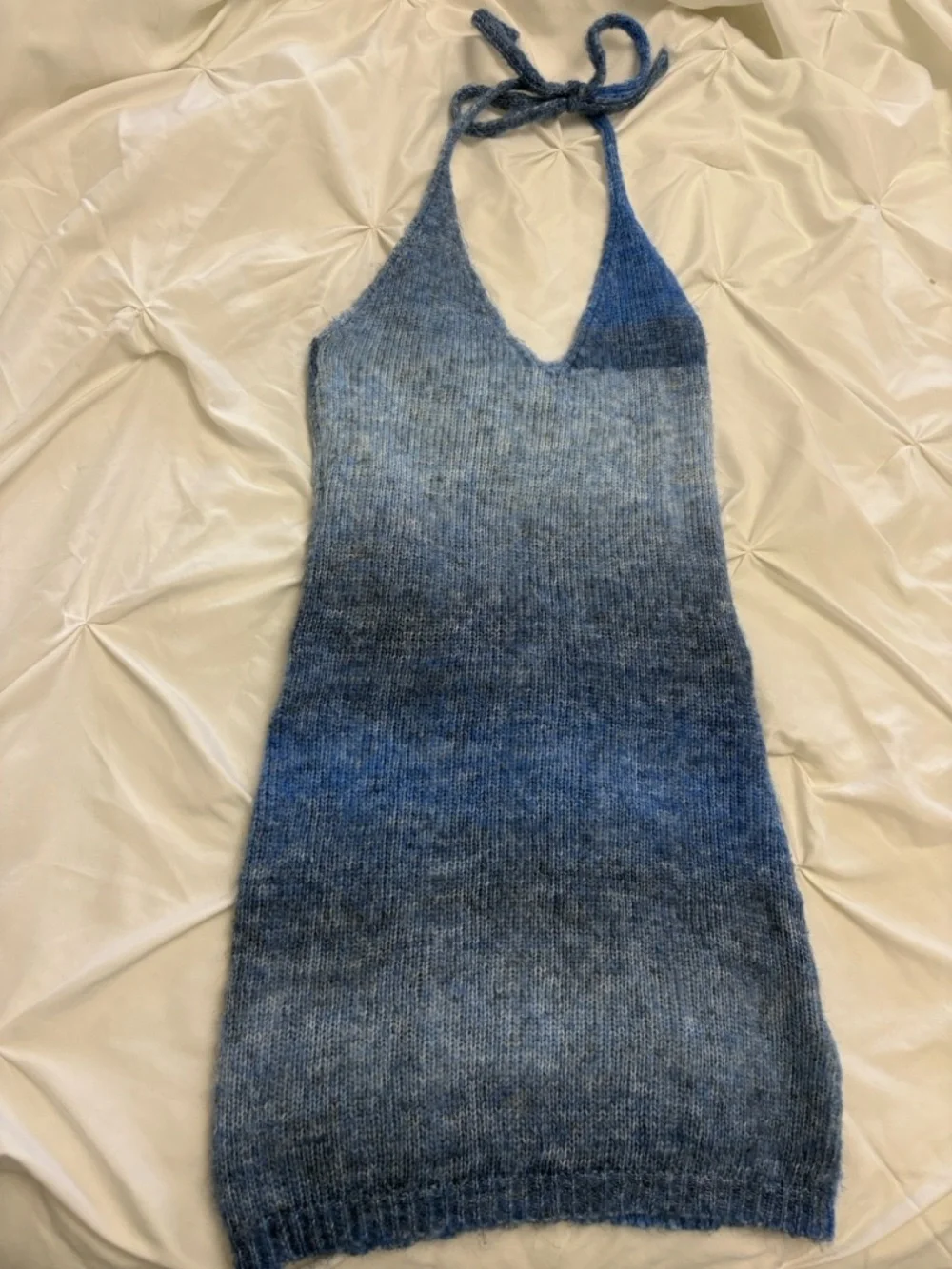 Princess Polly Blue Ombre Knit Halter Mini Dress - Picture 3 of 4